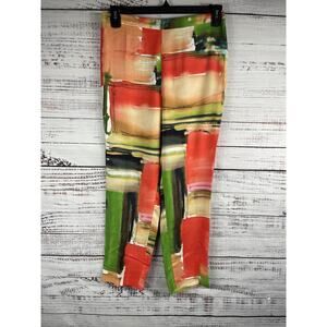 Natori Pants Women's Medium Abstract Print Pull On Pocket Lounge Cropped Casual